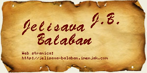 Jelisava Balaban vizit kartica